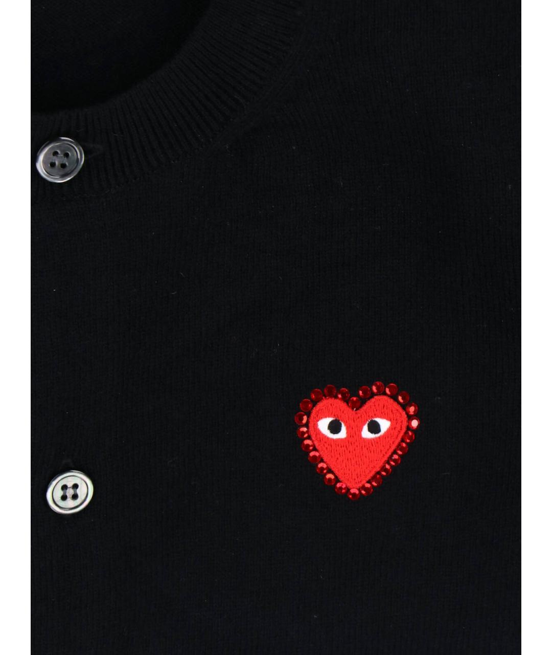COMME DES GARÇONS PLAY Черный шерстяной кардиган, фото 3