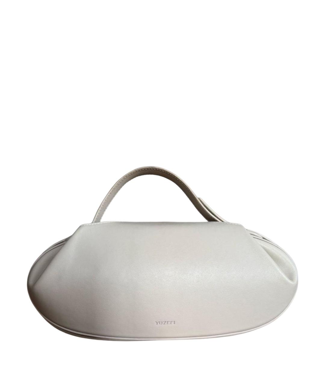 YUZEFI Бежевая кожаная сумка с короткими ручками, фото 1