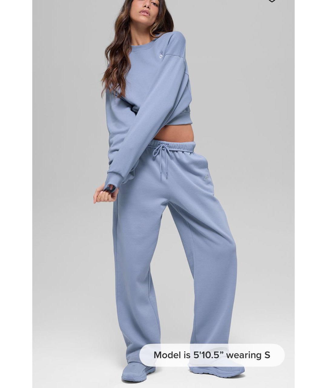 ALO YOGA Голубой хлопковый спортивные костюмы, фото 3