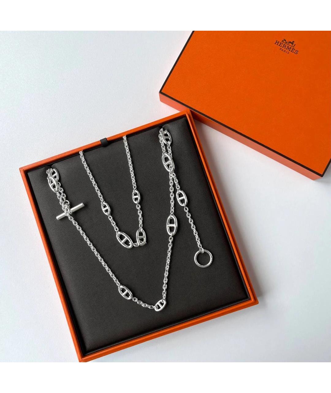 HERMES Серебряное серебряное колье, фото 2