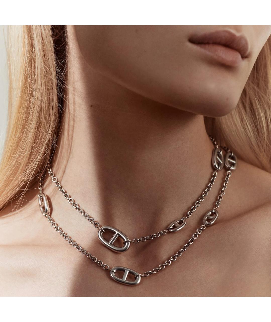 HERMES Серебряное серебряное колье, фото 5