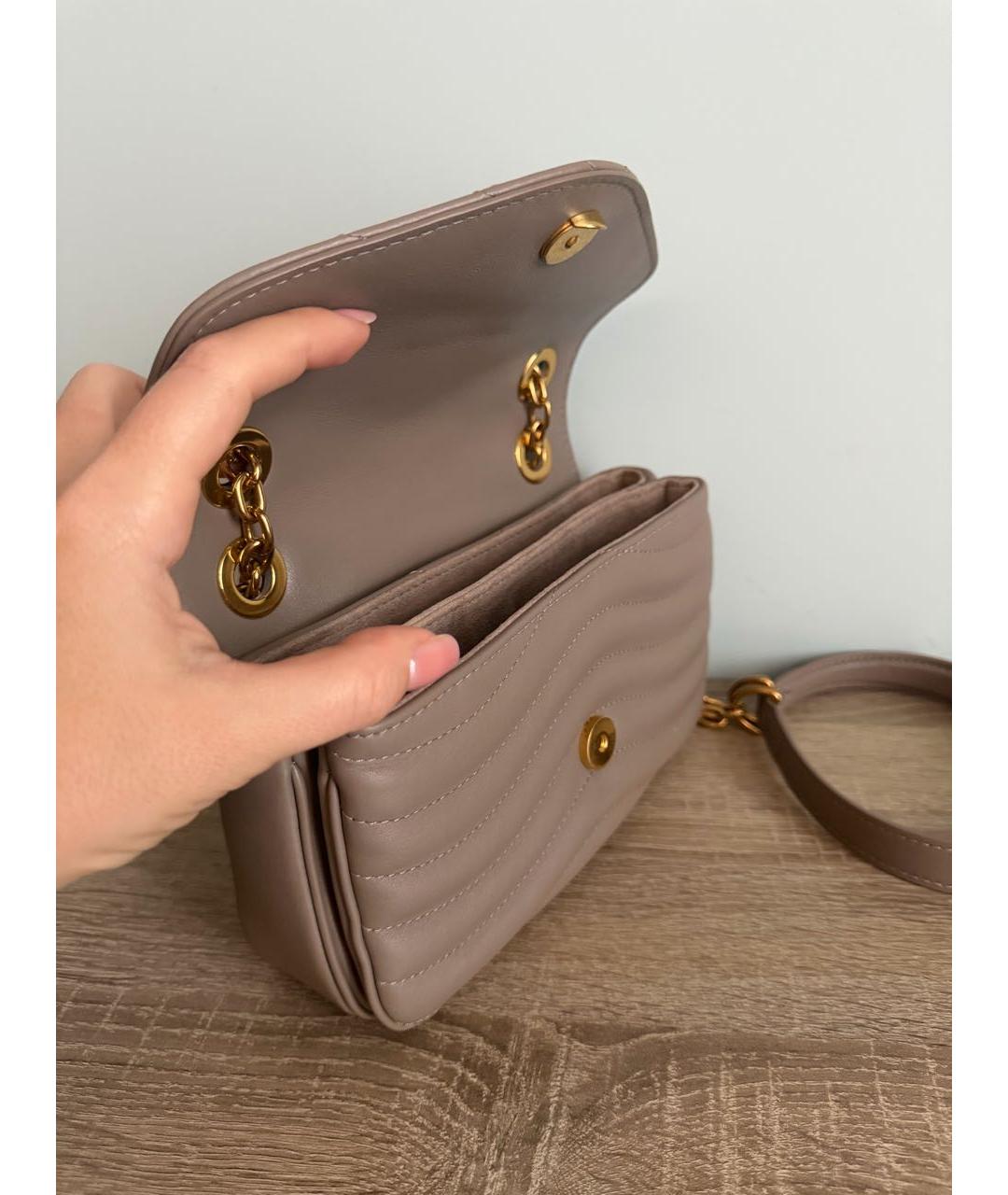 LOUIS VUITTON Бежевая кожаная сумка через плечо, фото 8