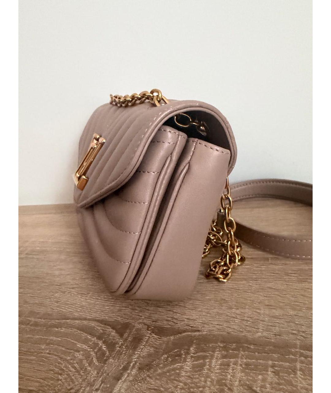 LOUIS VUITTON Бежевая кожаная сумка через плечо, фото 6