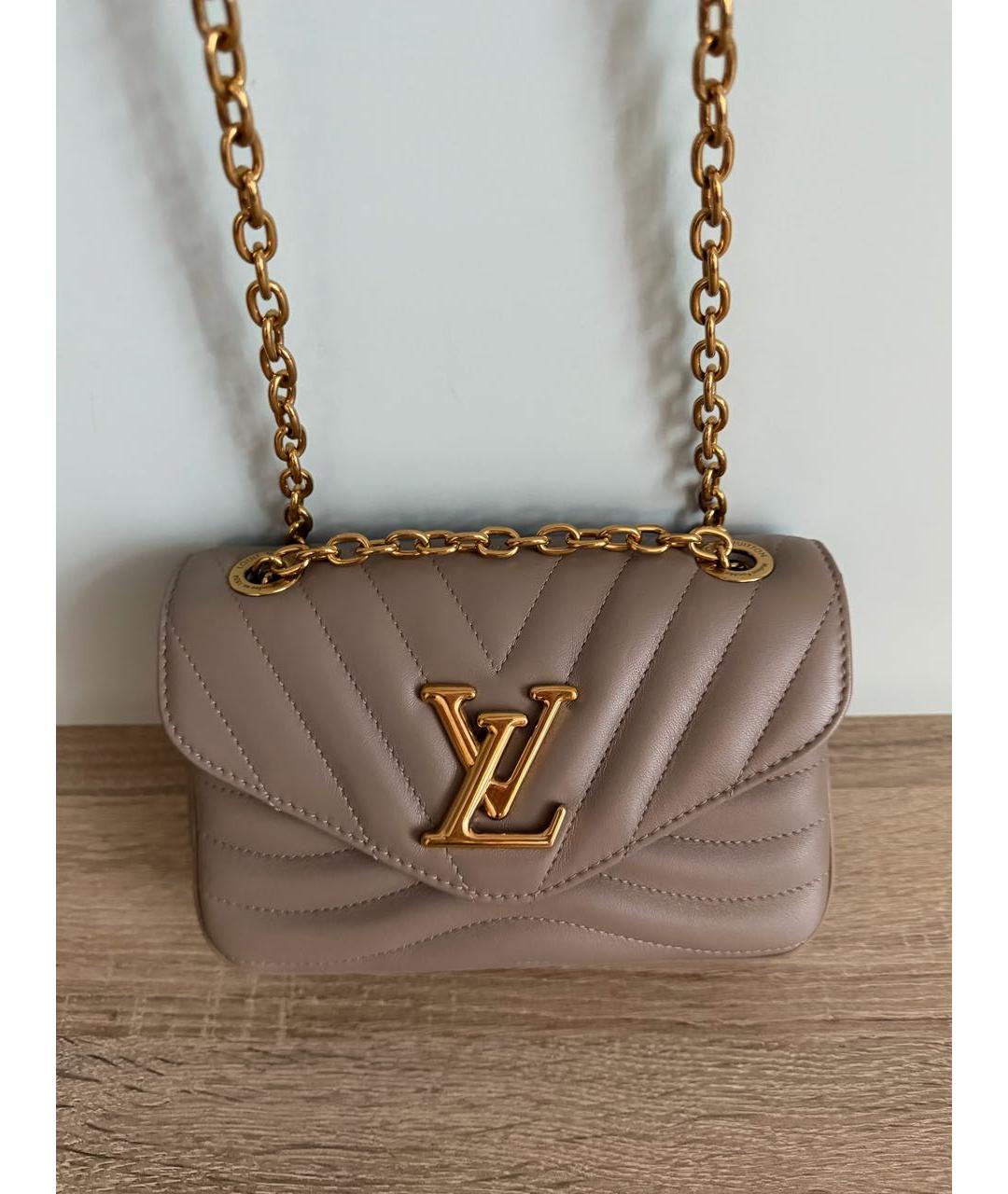 LOUIS VUITTON Бежевая кожаная сумка через плечо, фото 3