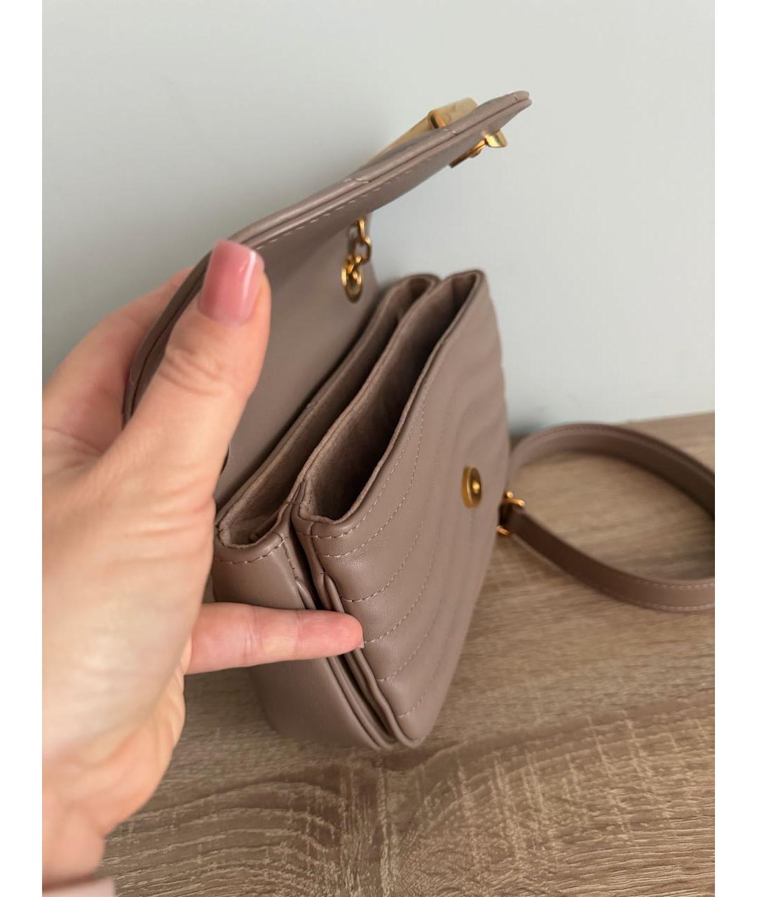 LOUIS VUITTON Бежевая кожаная сумка через плечо, фото 4