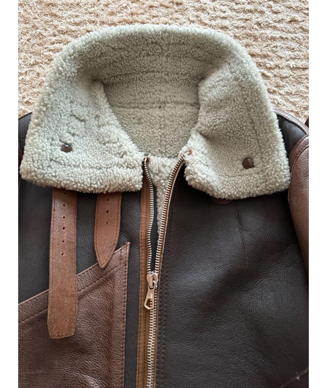 BALENCIAGA Коричневая кожаная дубленка, фото 3