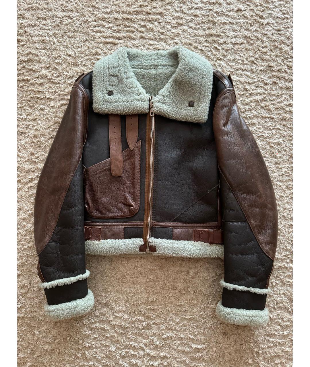 BALENCIAGA Коричневая кожаная дубленка, фото 9