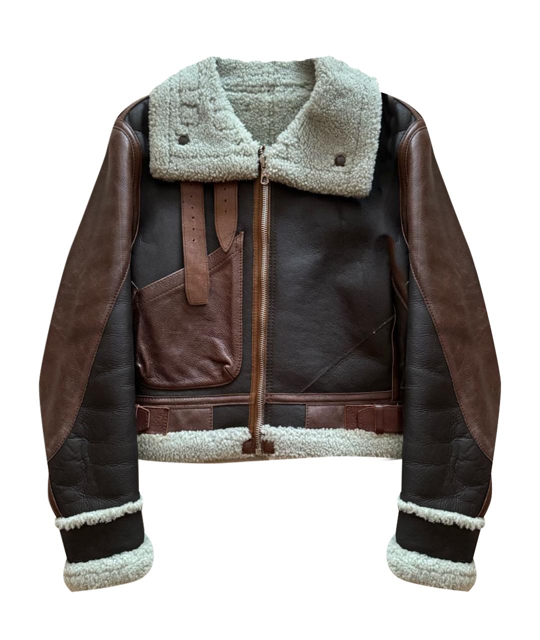 BALENCIAGA Коричневая кожаная дубленка, фото 1