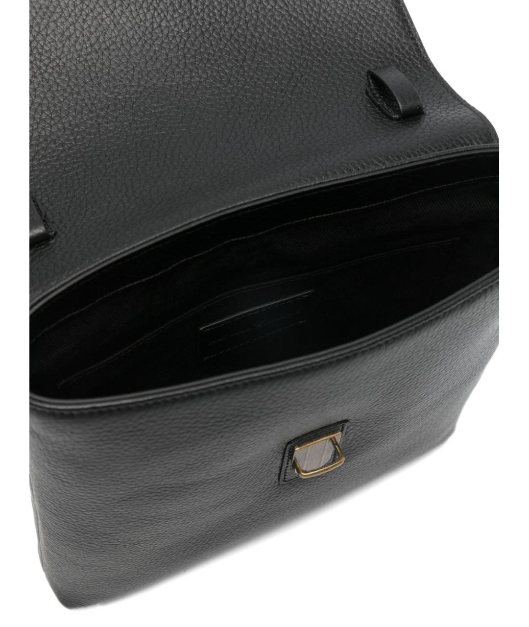 EMPORIO ARMANI Черная кожаная сумка на плечо, фото 4