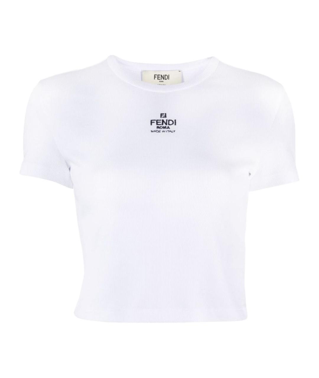 FENDI Белая хлопковая футболка, фото 1