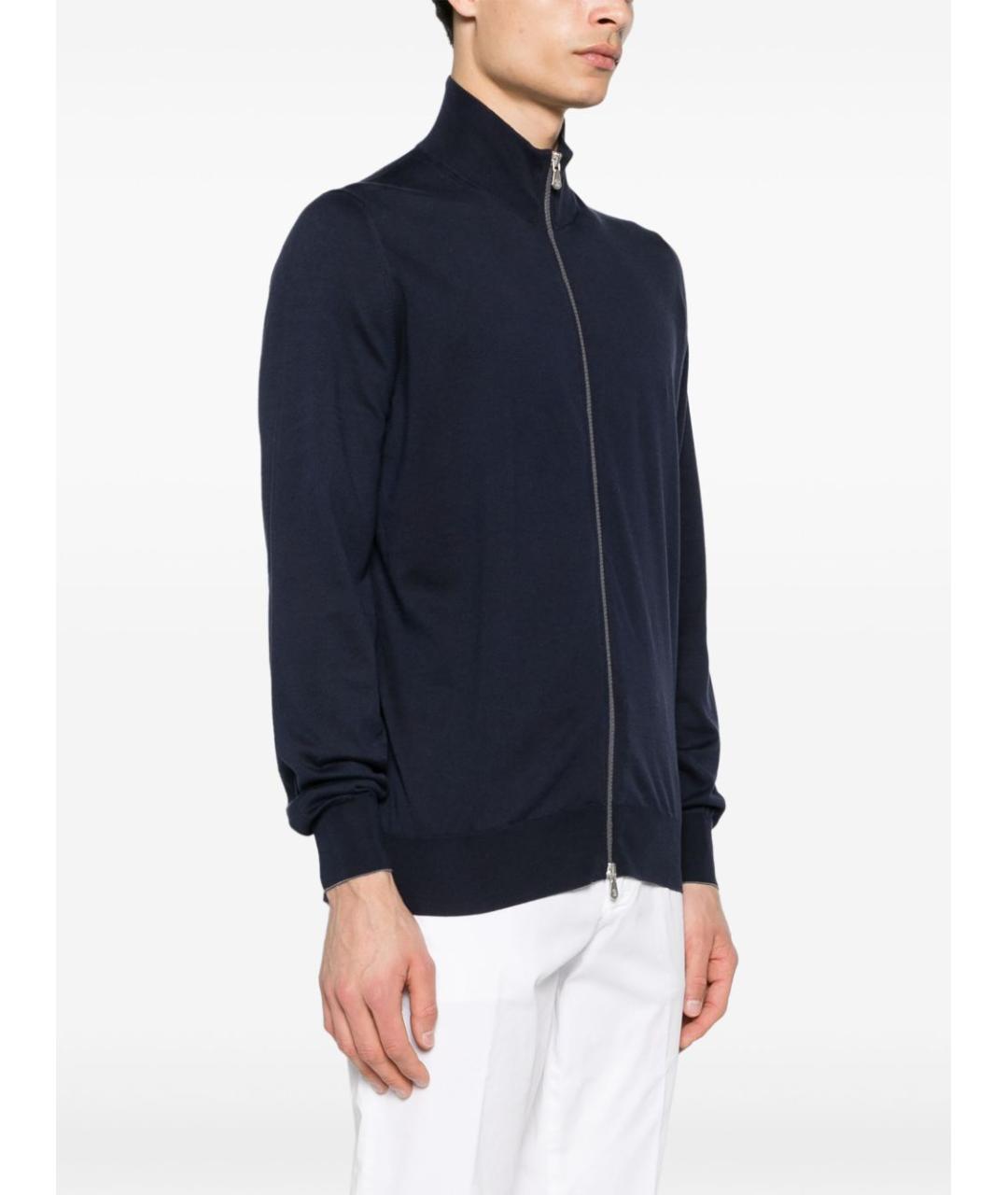 BRUNELLO CUCINELLI Темно-синий хлопковый кардиган, фото 2
