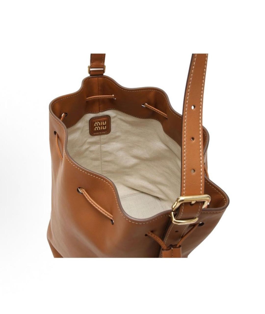MIU MIU Коричневая кожаная сумка тоут, фото 4