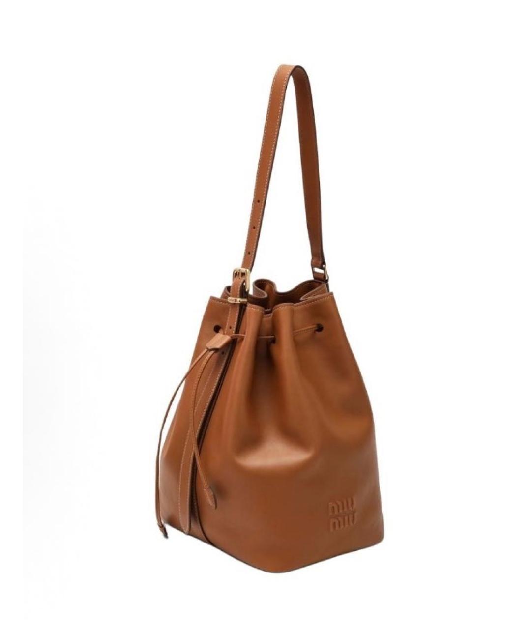 MIU MIU Коричневая кожаная сумка тоут, фото 7