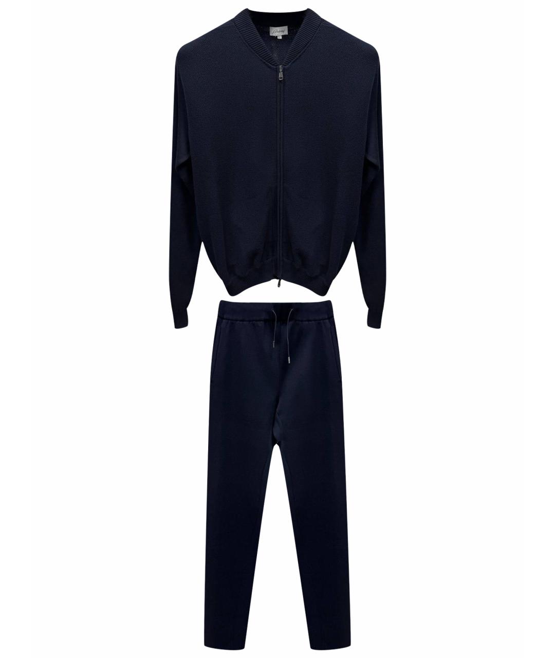 BRIONI Темно-синий хлопковый спортивный костюм, фото 1