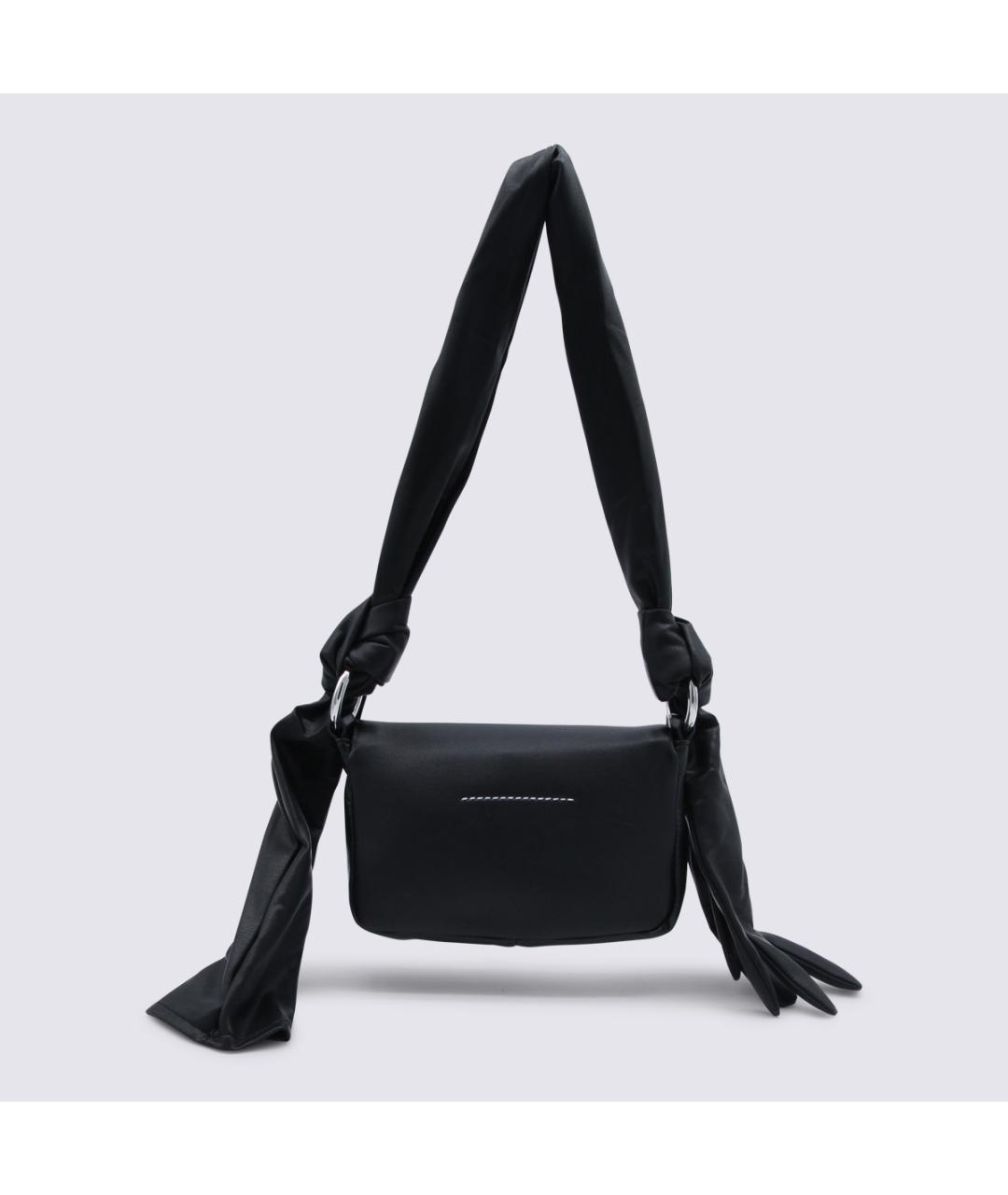 MM6 MAISON MARGIELA Черная кожаная сумка через плечо, фото 3
