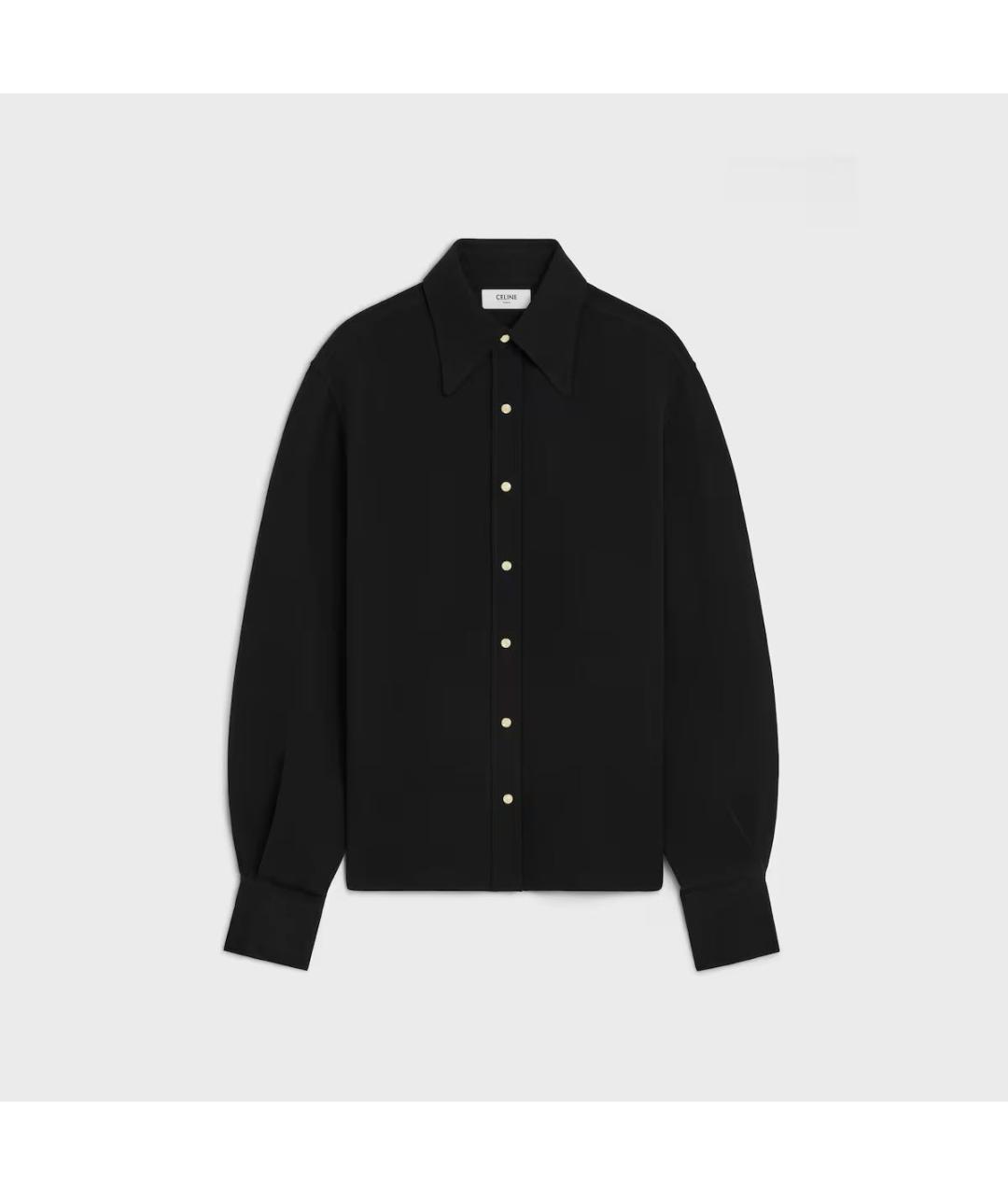 CELINE Черная вискозная рубашка, фото 4