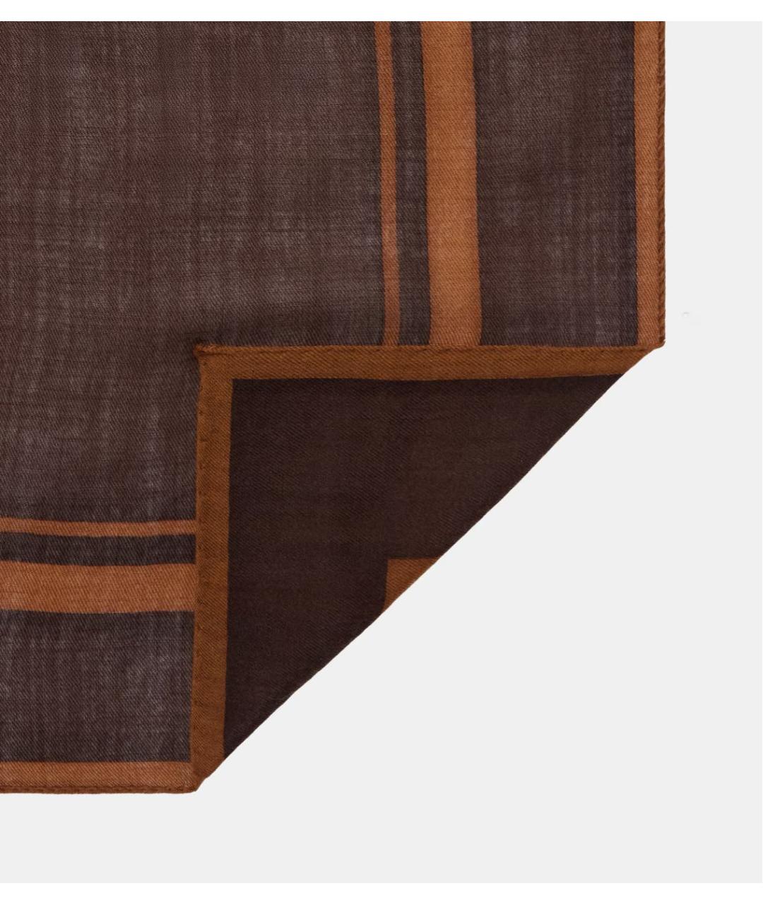 SAINT LAURENT Коричневый шерстяной платок, фото 3