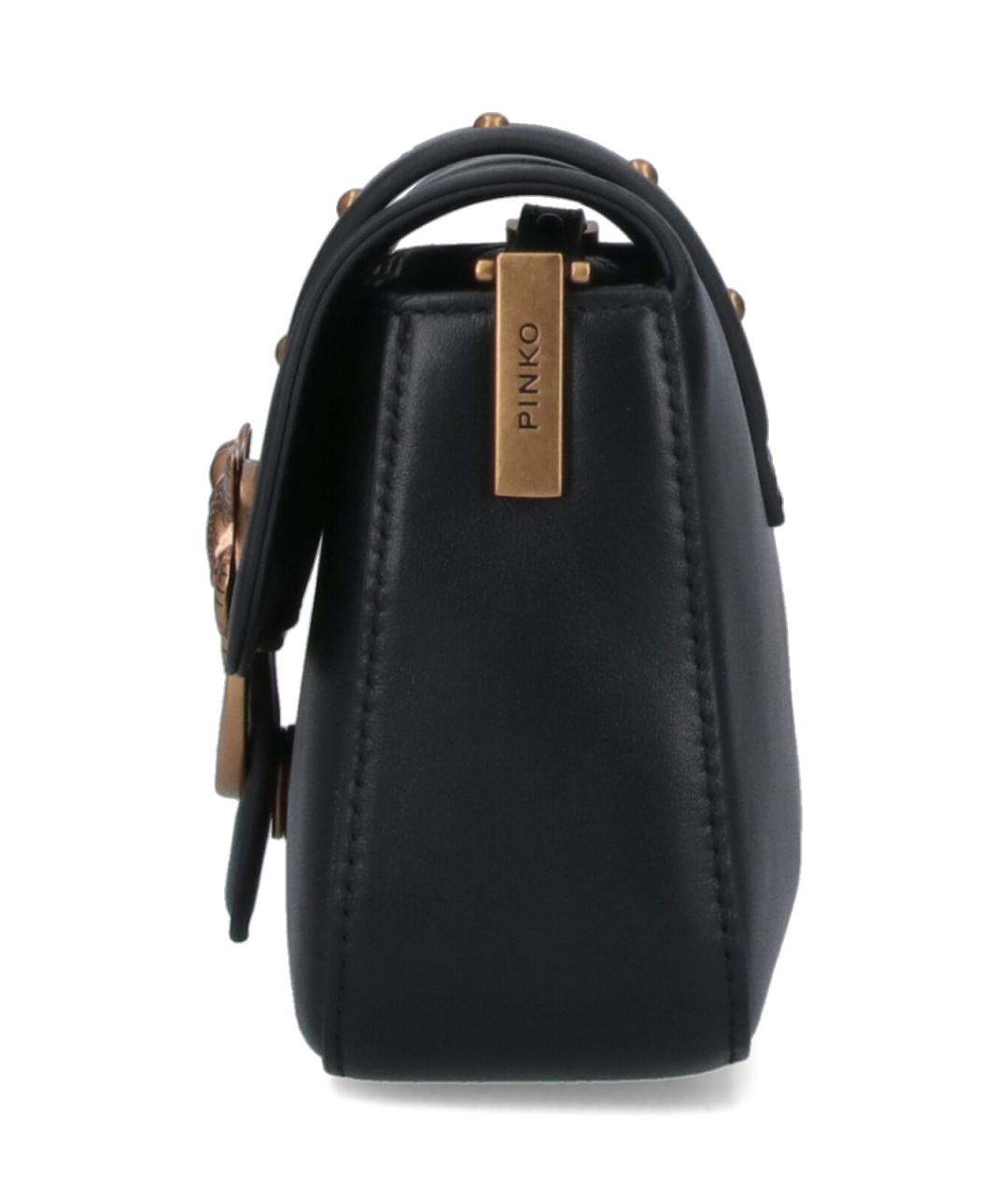 PINKO Черная кожаная сумка через плечо, фото 5
