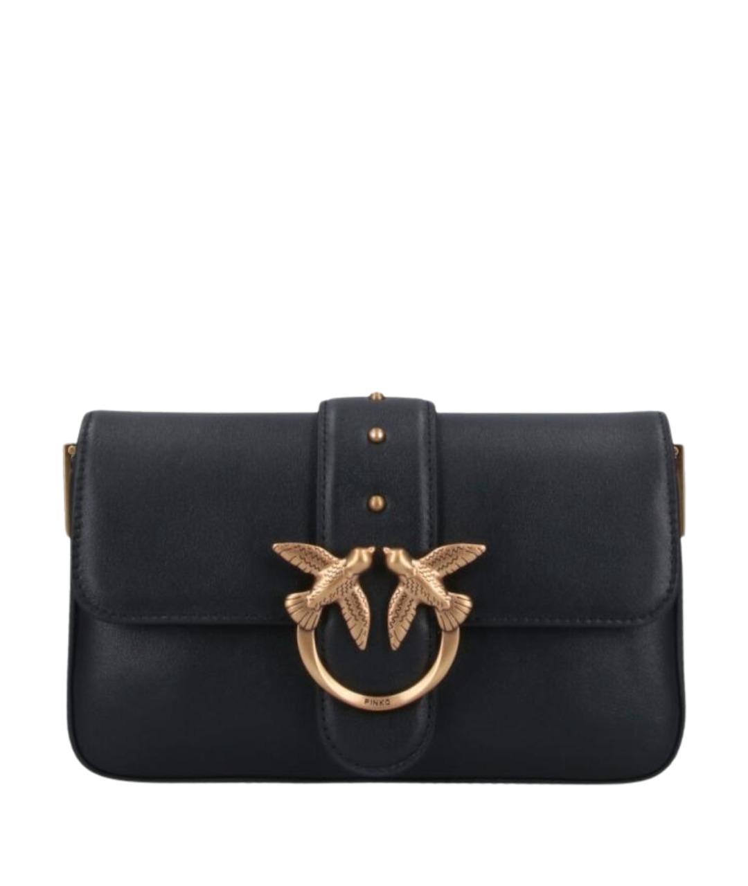 PINKO Черная кожаная сумка через плечо, фото 1