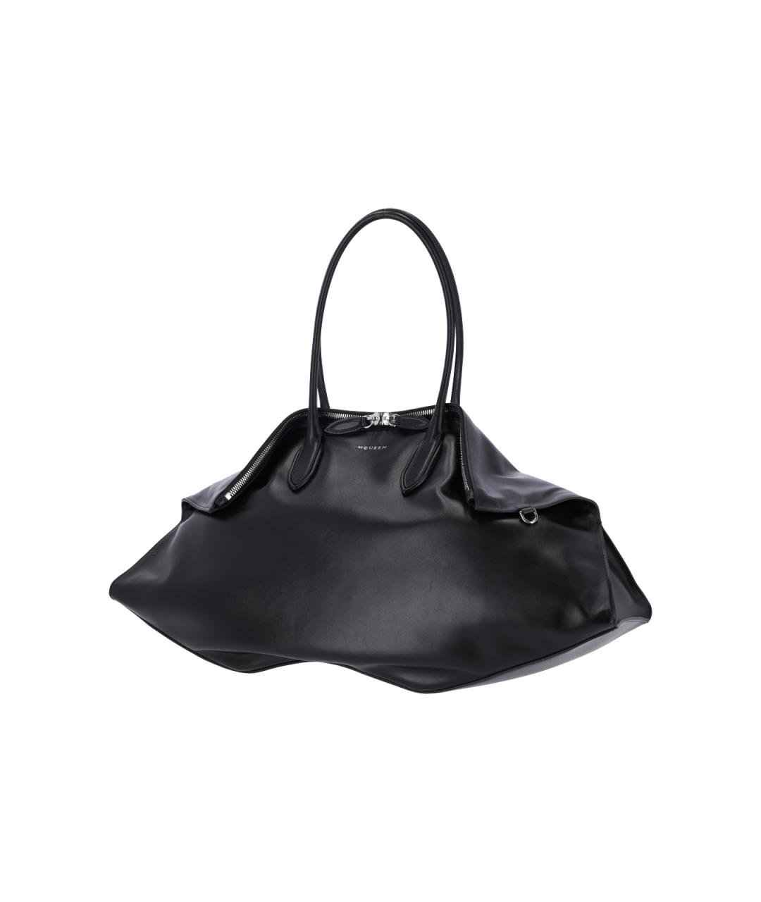 ALEXANDER MCQUEEN Черная кожаная сумка тоут, фото 2