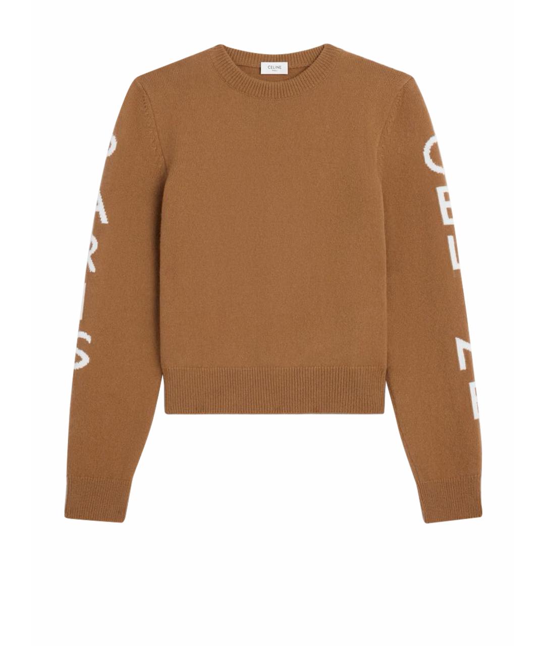 CELINE Горчичный шерстяной джемпер / свитер, фото 1