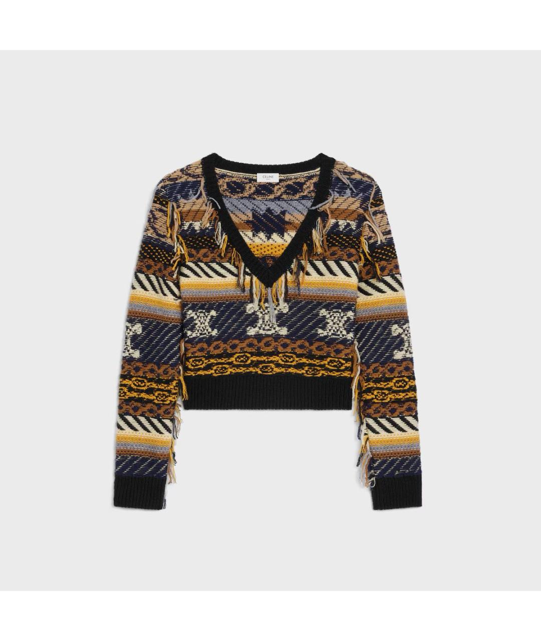 CELINE Коричневый кашемировый джемпер / свитер, фото 4