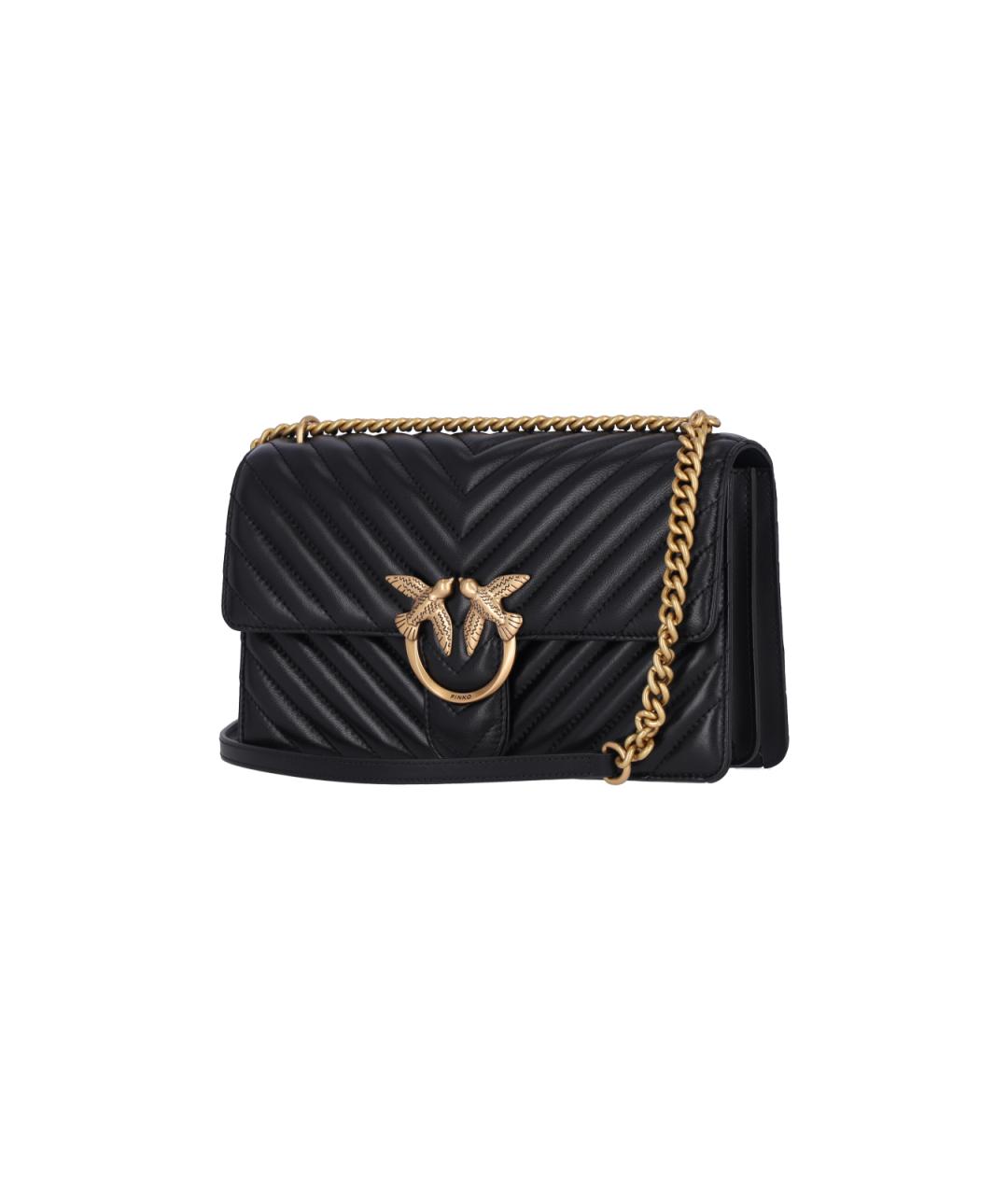 PINKO Черная кожаная сумка через плечо, фото 2