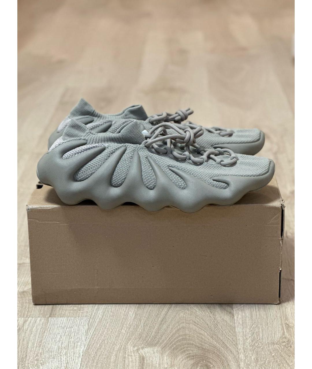 ADIDAS YEEZY Бежевые текстильные низкие кроссовки / кеды, фото 7