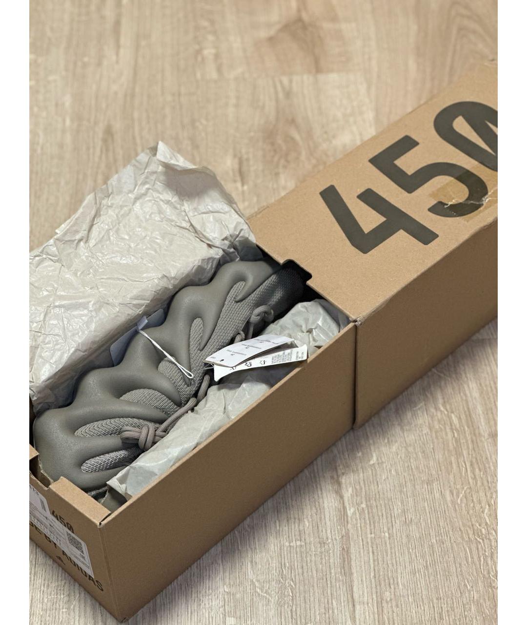 ADIDAS YEEZY Бежевые текстильные низкие кроссовки / кеды, фото 5