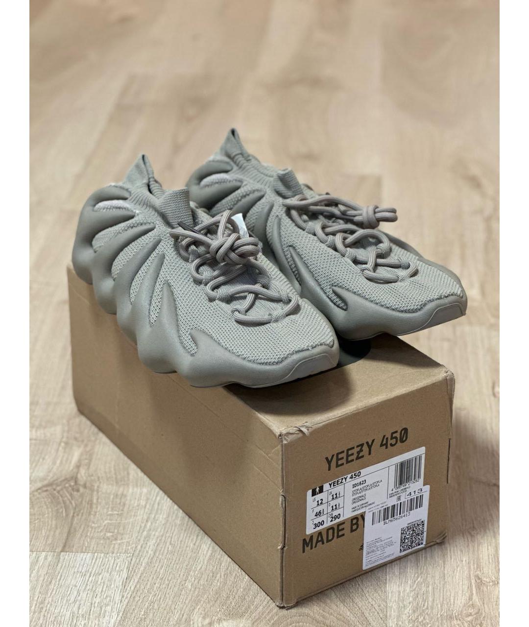 ADIDAS YEEZY Бежевые текстильные низкие кроссовки / кеды, фото 3