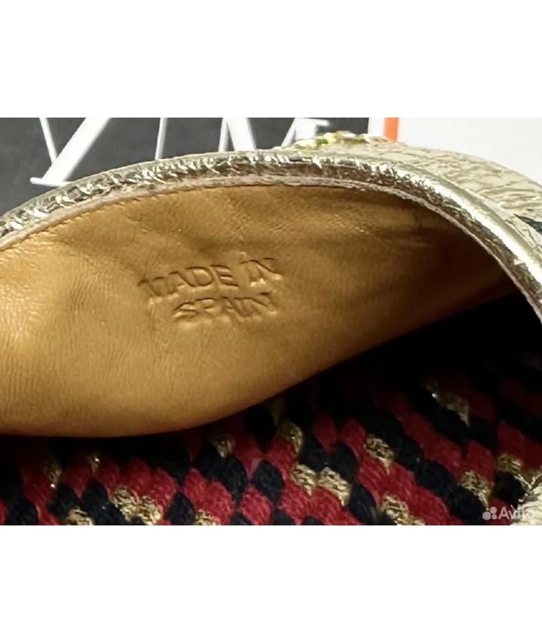 GUCCI Золотые кожаные эспадрильи, фото 8