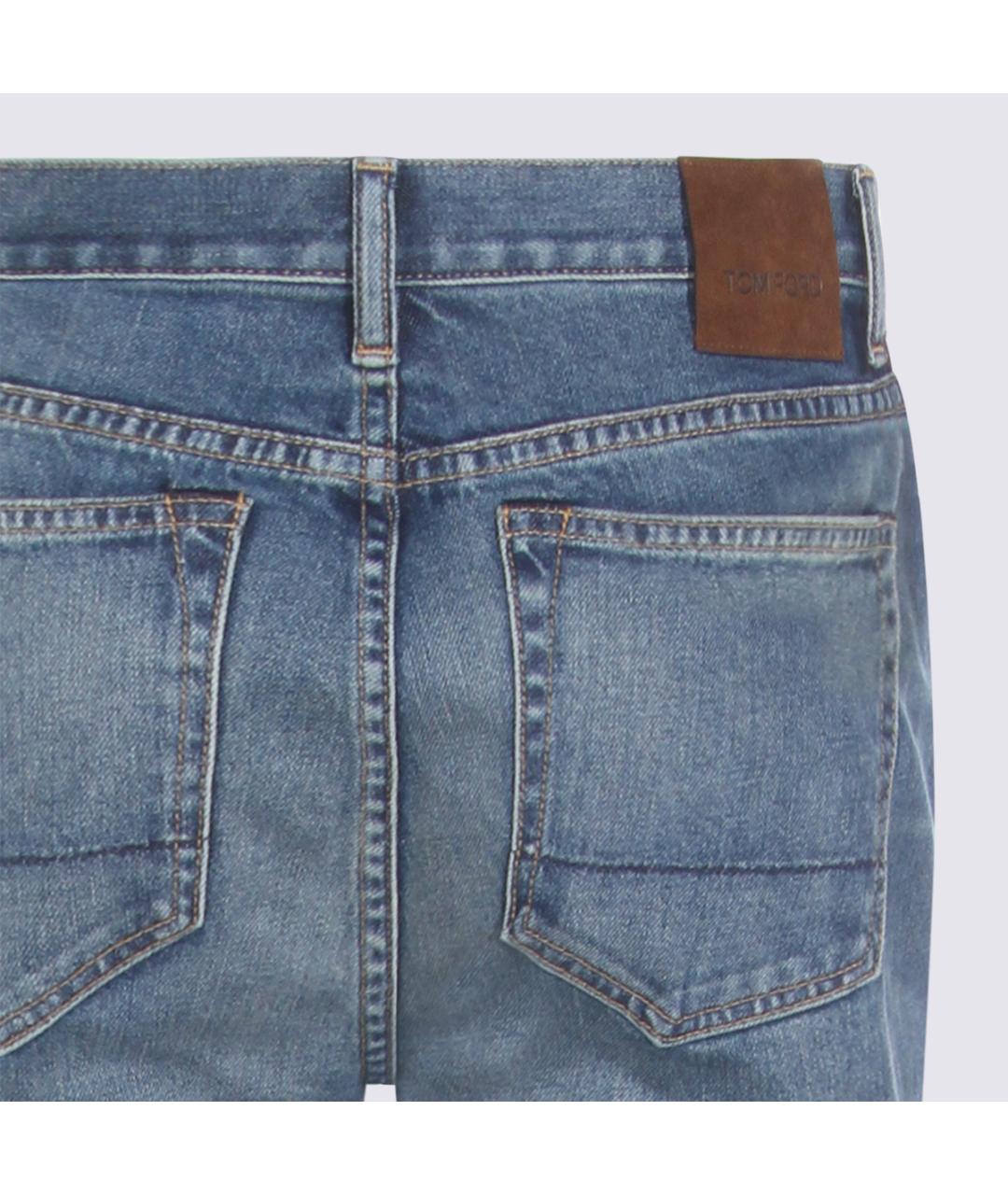 TOM FORD Синие хлопковые прямые джинсы, фото 4