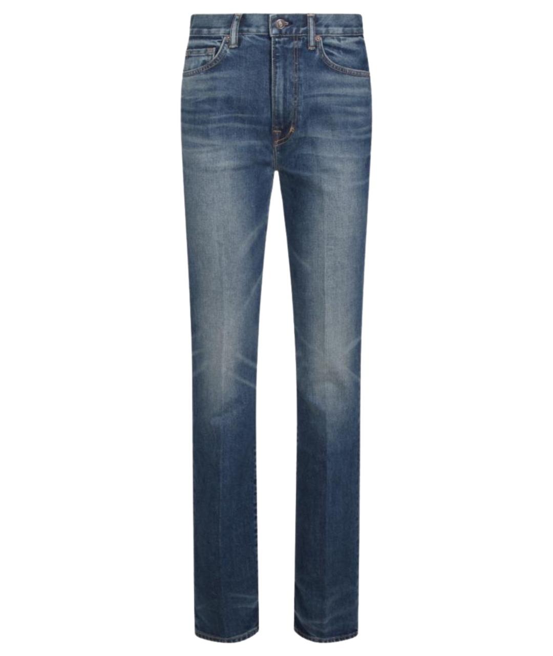 TOM FORD Синие хлопковые прямые джинсы, фото 1