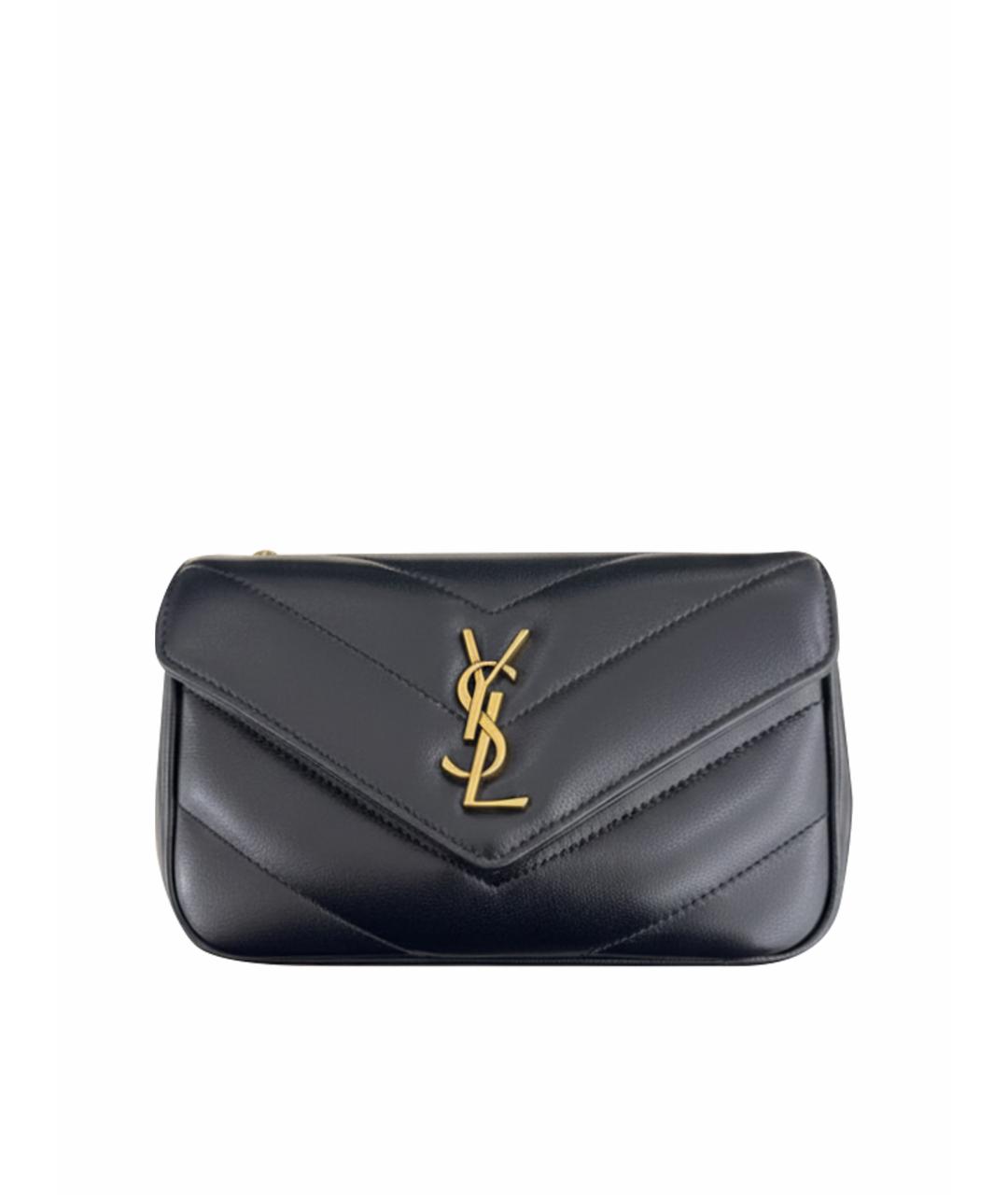 SAINT LAURENT Черная кожаная сумка через плечо, фото 1