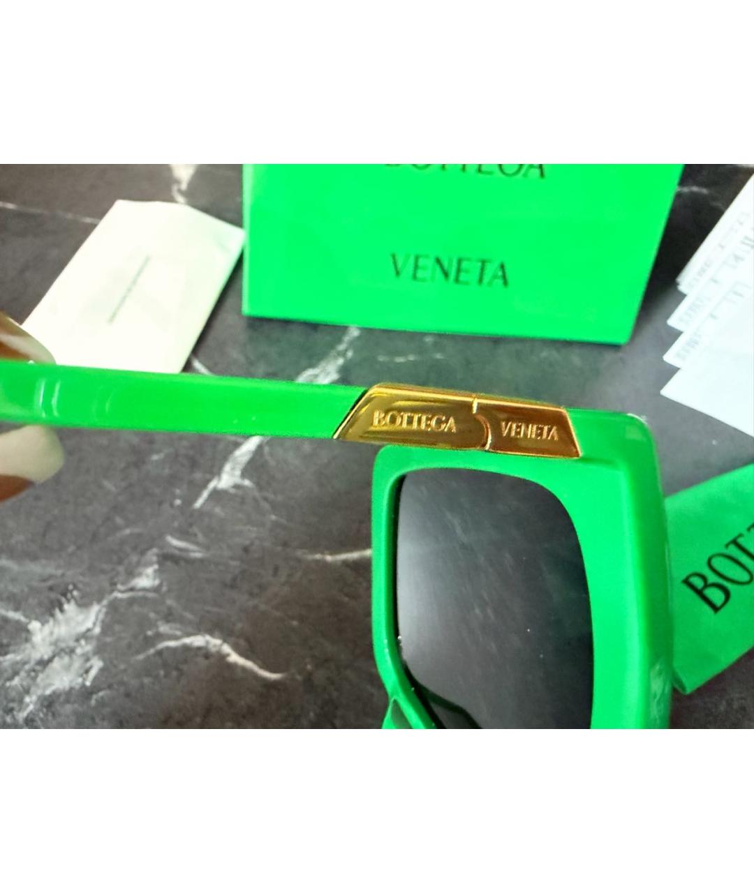 BOTTEGA VENETA Зеленые пластиковые солнцезащитные очки, фото 7