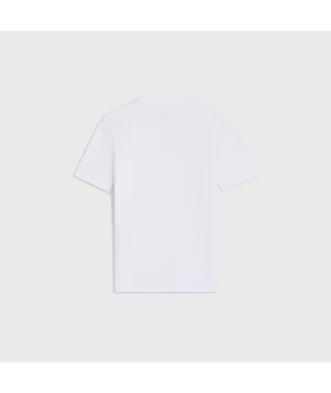 CELINE Белая хлопковая футболка, фото 2