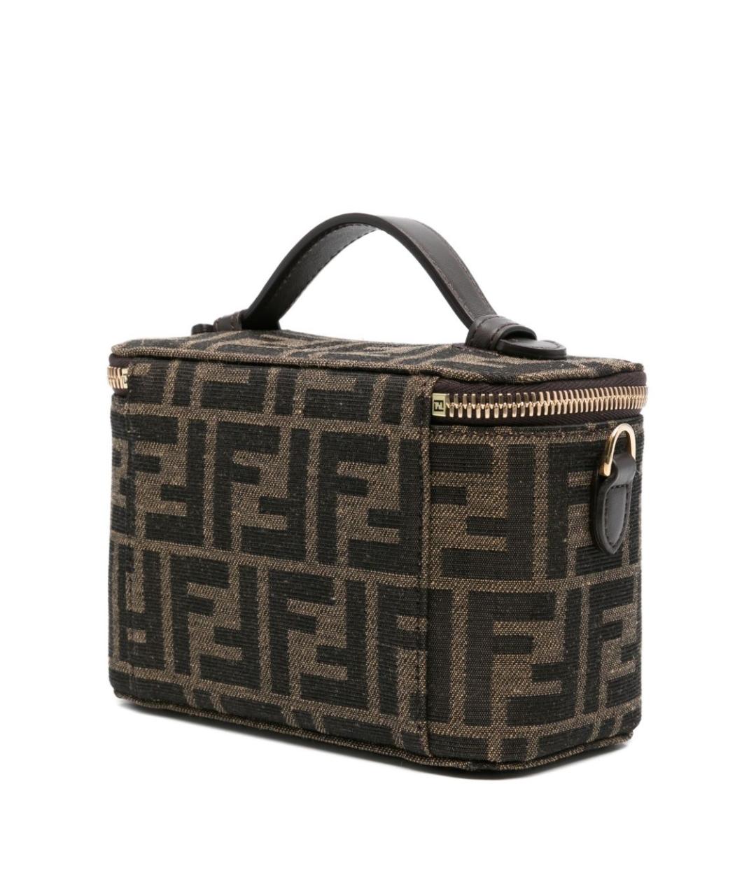 FENDI Коричневая синтетическая сумка через плечо, фото 2