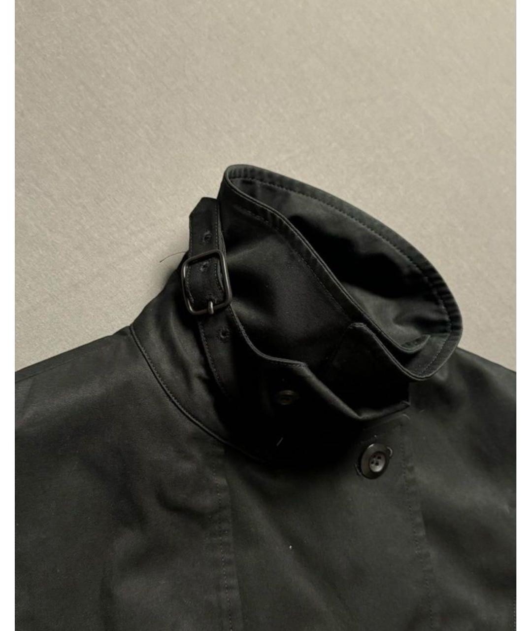 ATTACHMENT Черный хлопковый тренч / плащ, фото 4