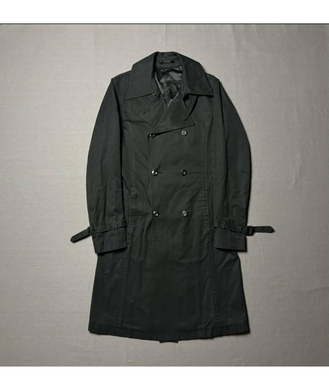 ATTACHMENT Черный хлопковый тренч / плащ, фото 6