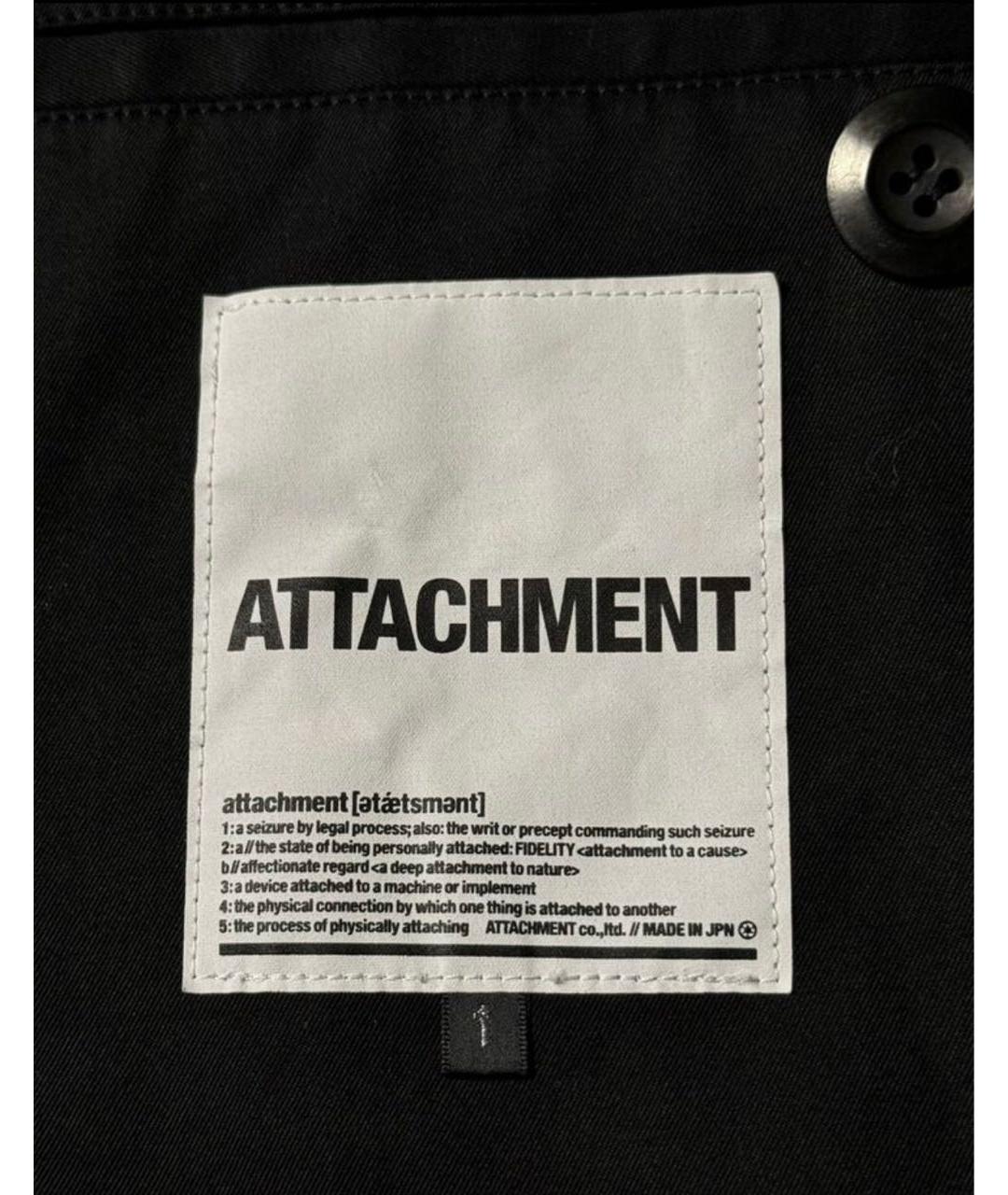 ATTACHMENT Черный хлопковый тренч / плащ, фото 3