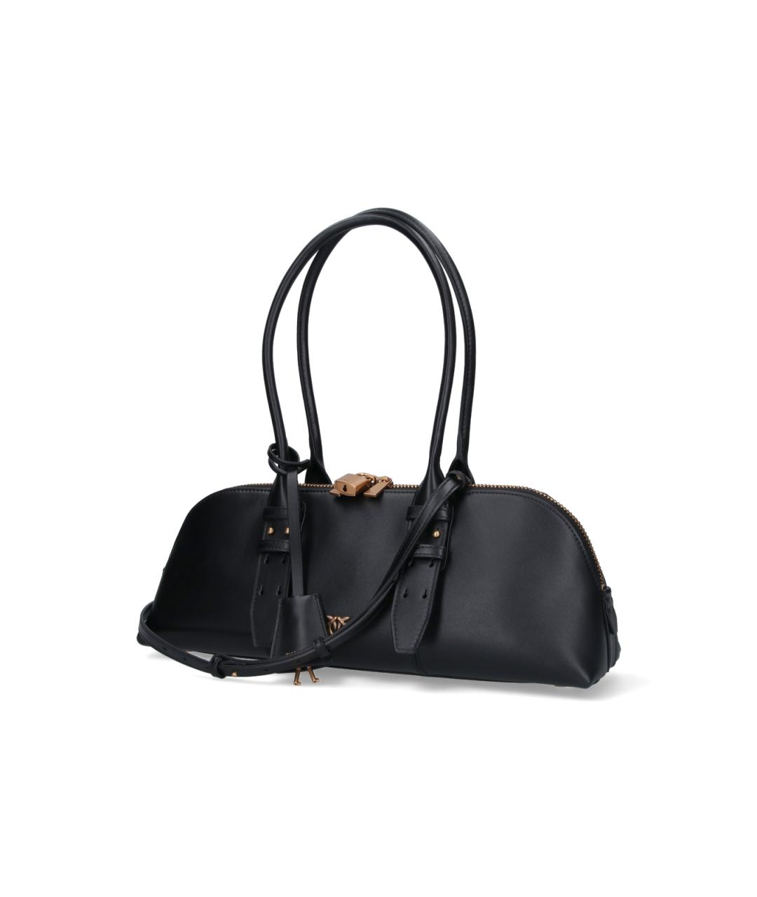 PINKO Черная кожаная сумка с короткими ручками, фото 2