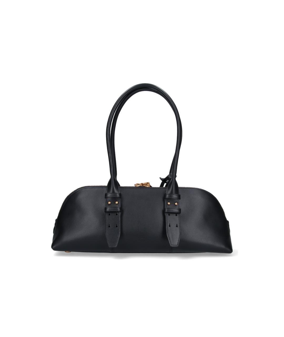 PINKO Черная кожаная сумка с короткими ручками, фото 3