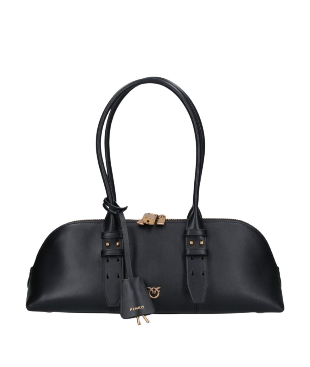 PINKO Черная кожаная сумка с короткими ручками, фото 1
