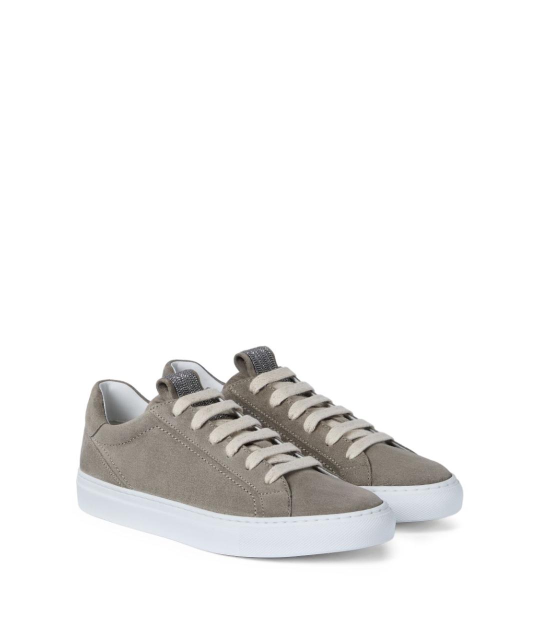 BRUNELLO CUCINELLI Коричневые замшевые кроссовки, фото 2