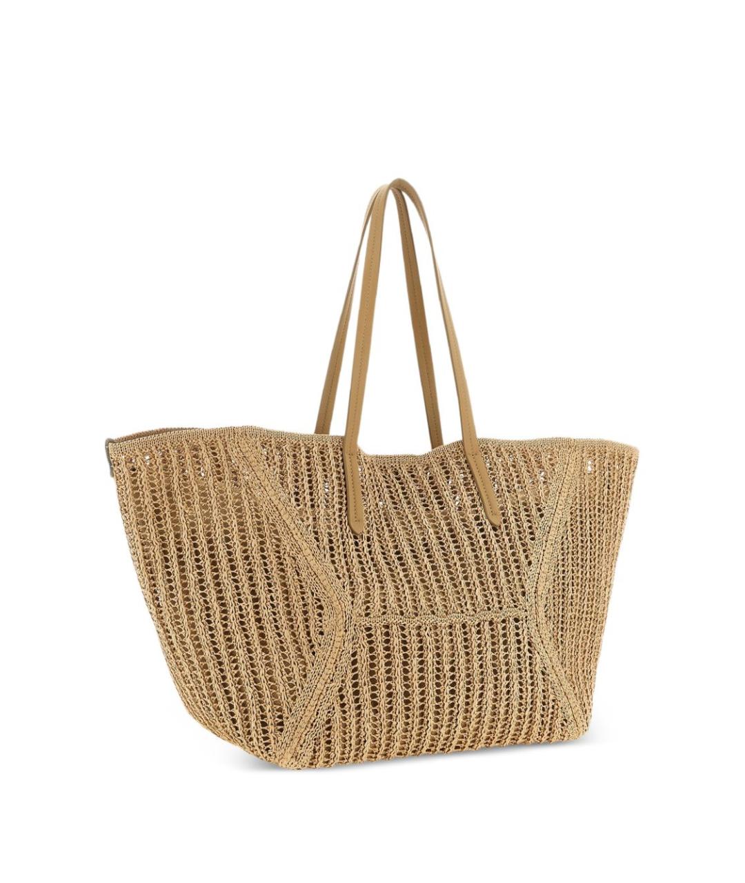 BRUNELLO CUCINELLI Коричневая пелетеная сумка тоут, фото 3