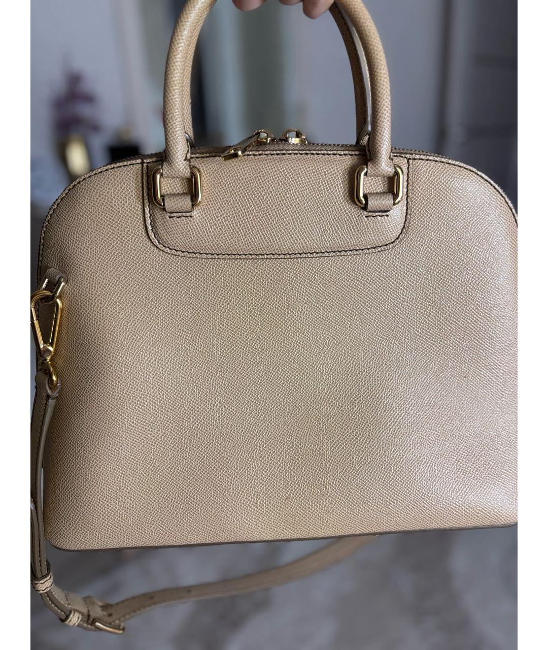 DOLCE&GABBANA Бежевая кожаная сумка через плечо, фото 3