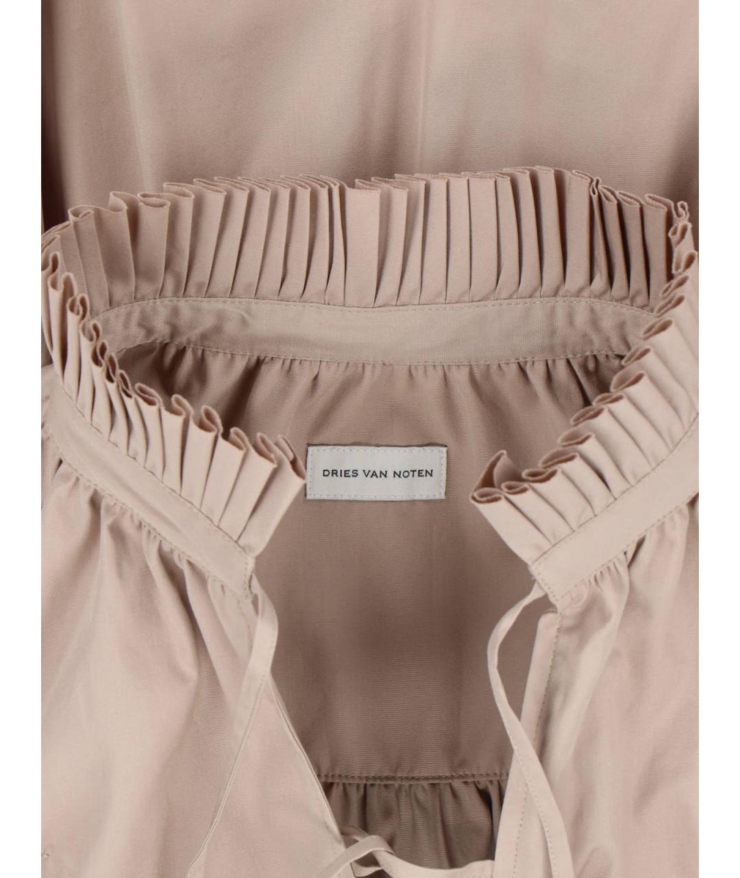 DRIES VAN NOTEN Бежевая хлопковая рубашка, фото 3