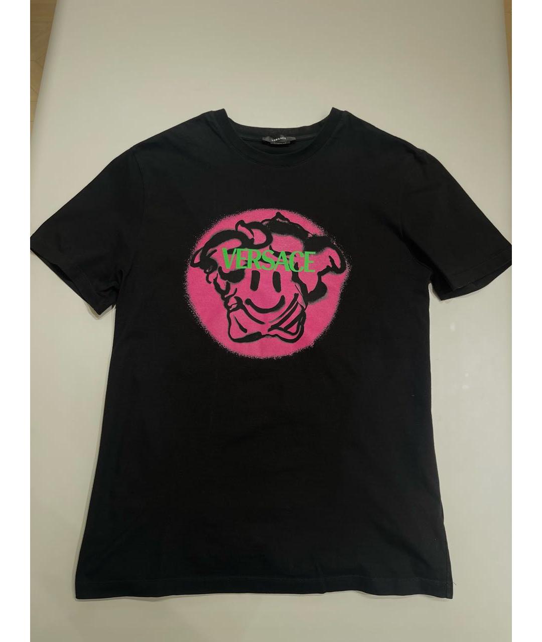 VERSACE Черная хлопковая футболка, фото 6