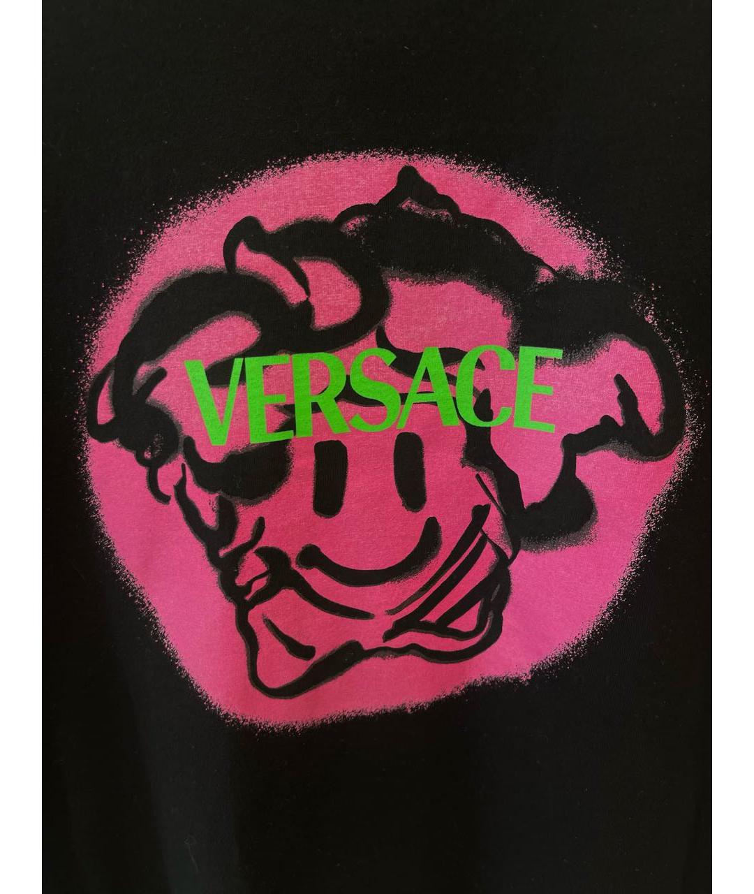VERSACE Черная хлопковая футболка, фото 3