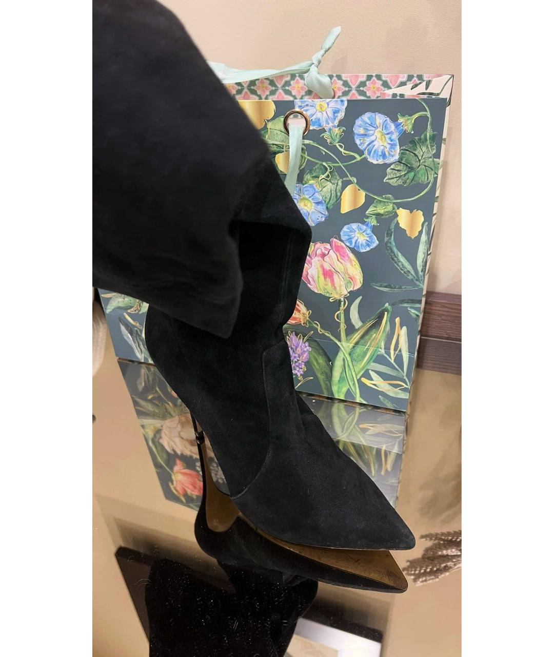 CASADEI Черные замшевые ботфорты, фото 2